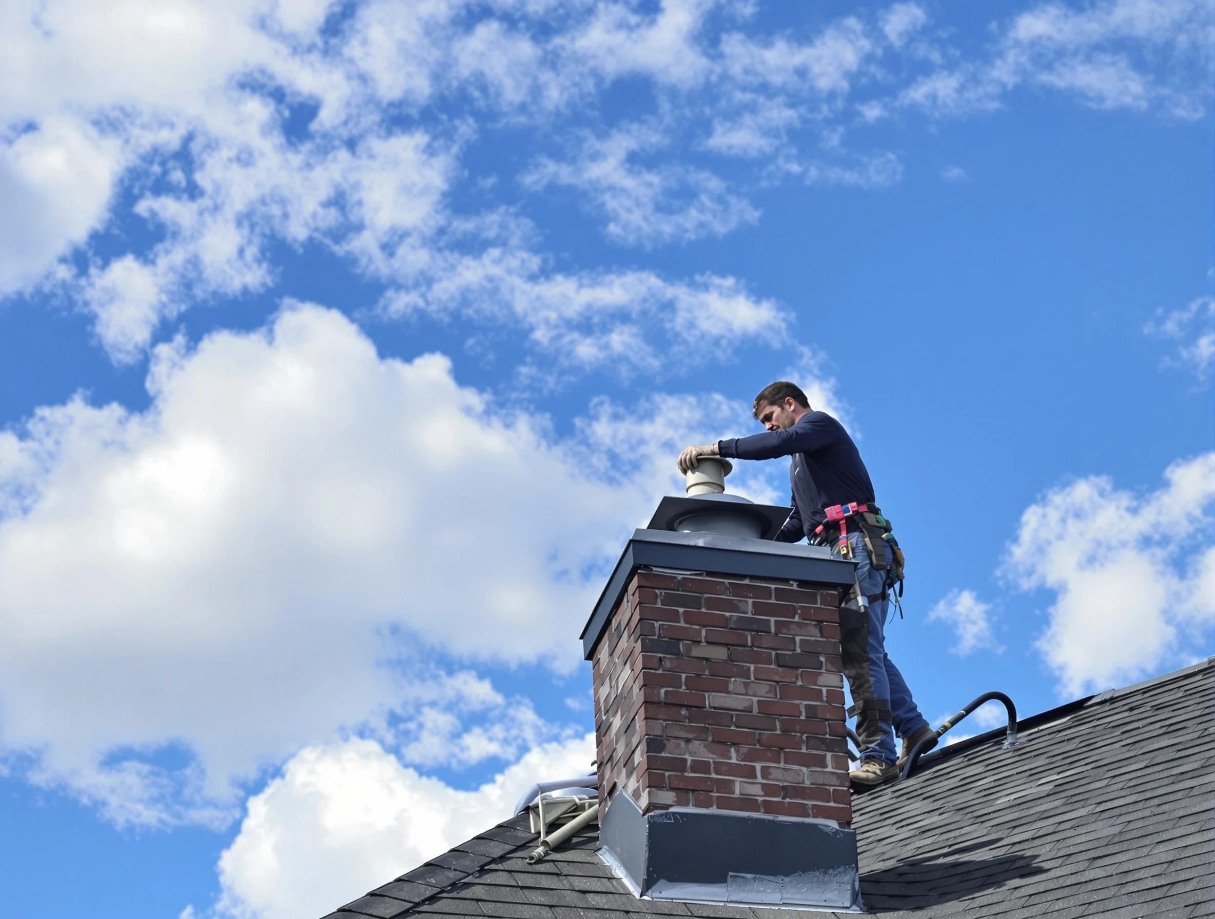 Odenville Chimney Sweep installing a sturdy chimney cap in Odenville, AL