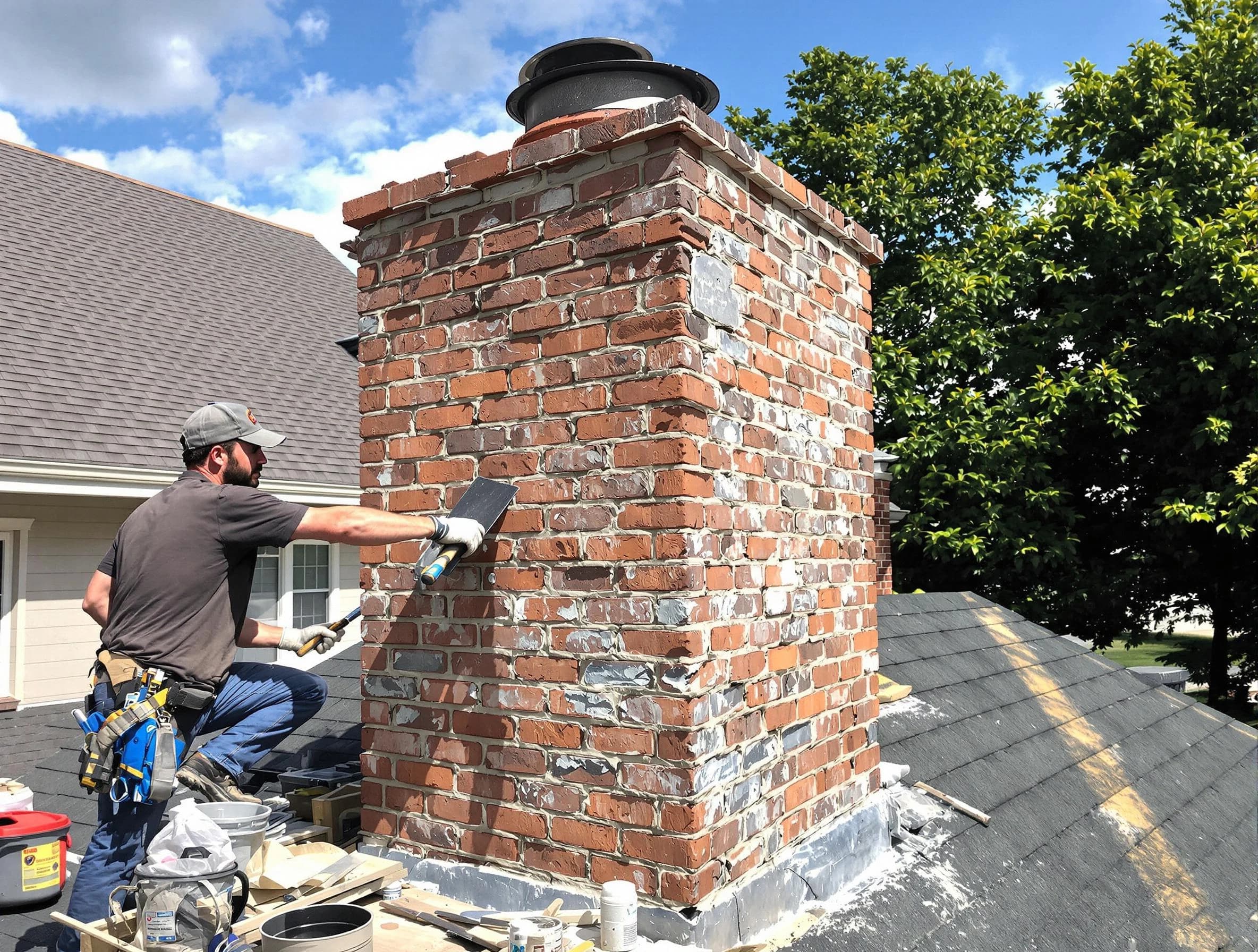 Completed chimney rebuild by Odenville Chimney Sweep in Odenville, AL