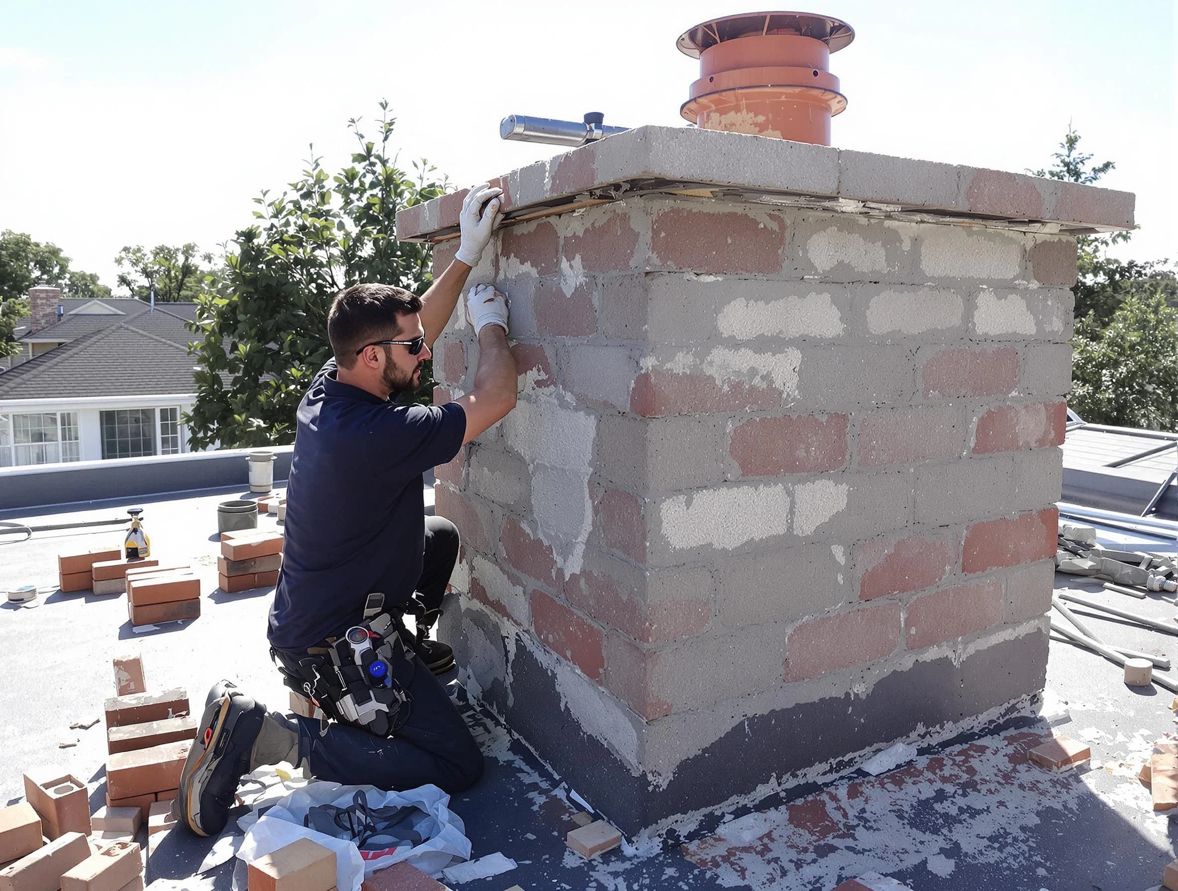 Advanced chimney repair process by Odenville Chimney Sweep in Odenville, AL