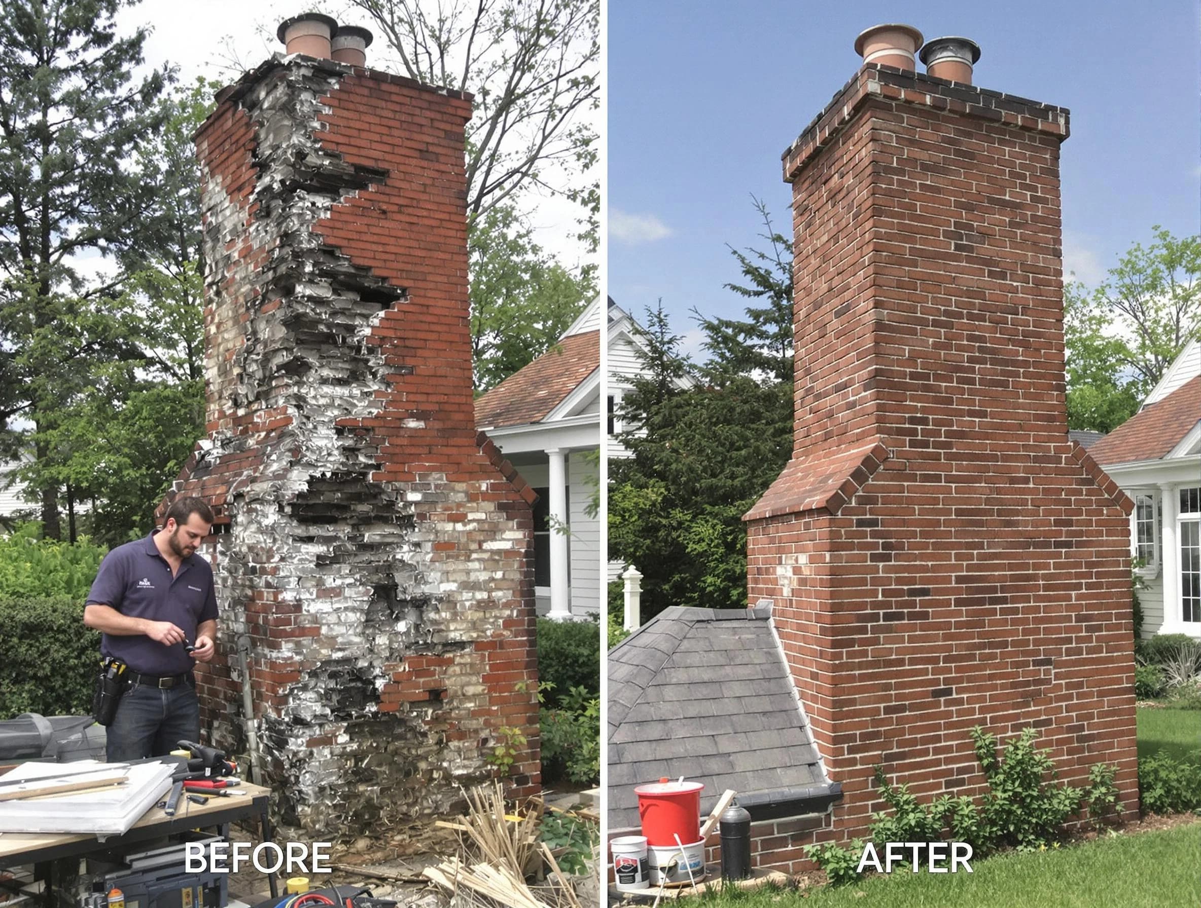 Odenville Chimney Sweep performing a full chimney restoration in Odenville, AL