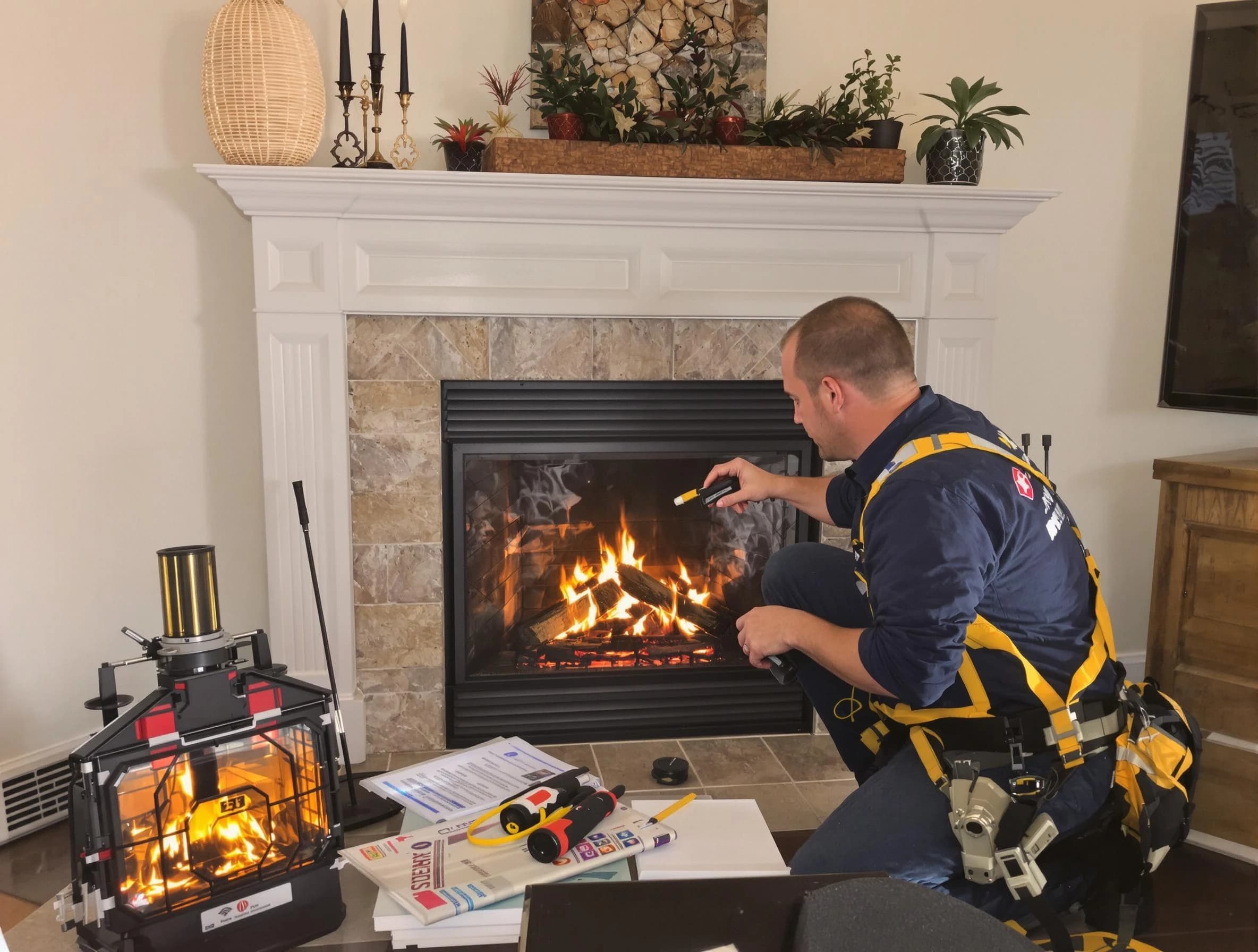 Safety-focused fireplace inspection by Odenville Chimney Sweep in Odenville, AL
