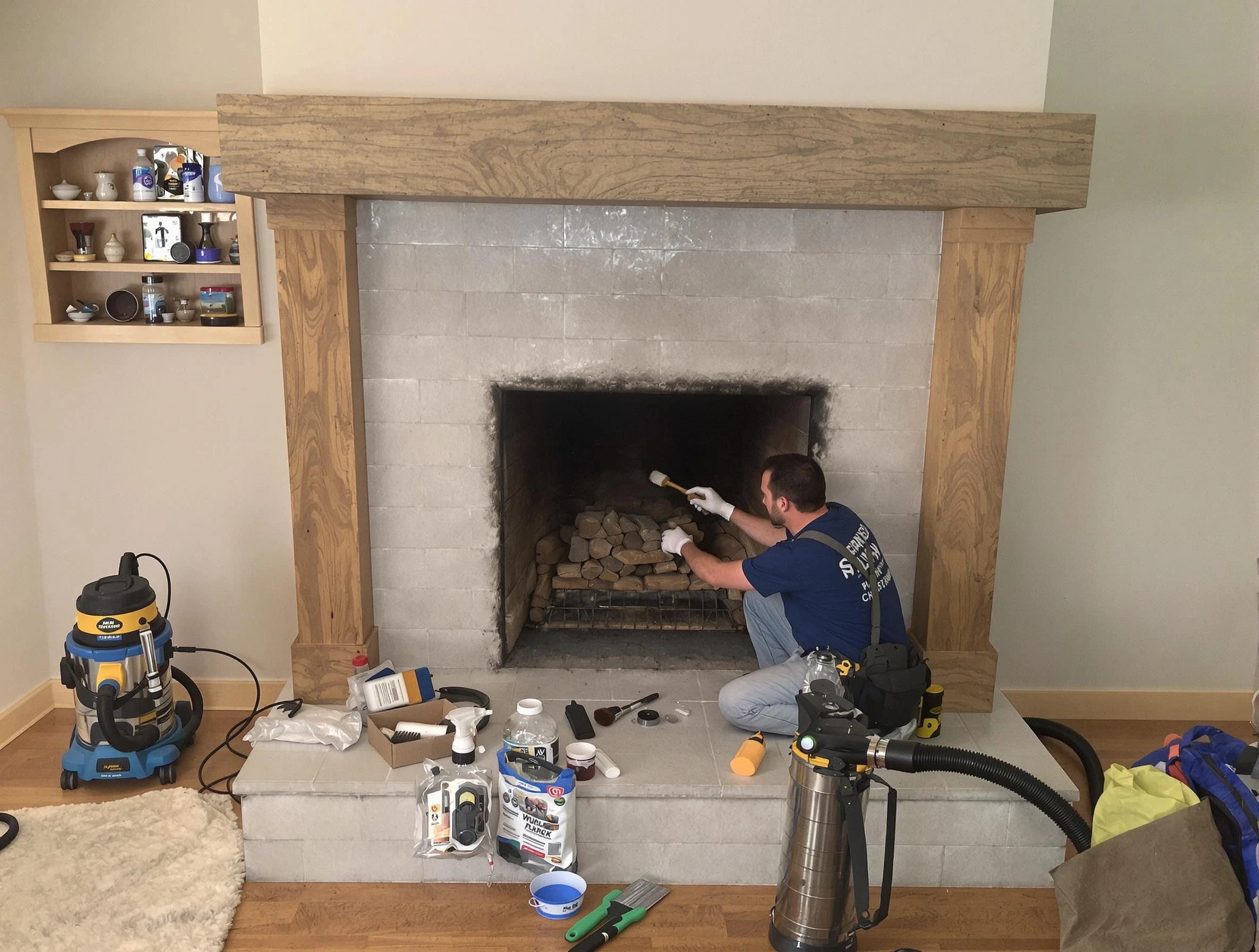 Detailed creosote removal process by Odenville Chimney Sweep in Odenville, AL
