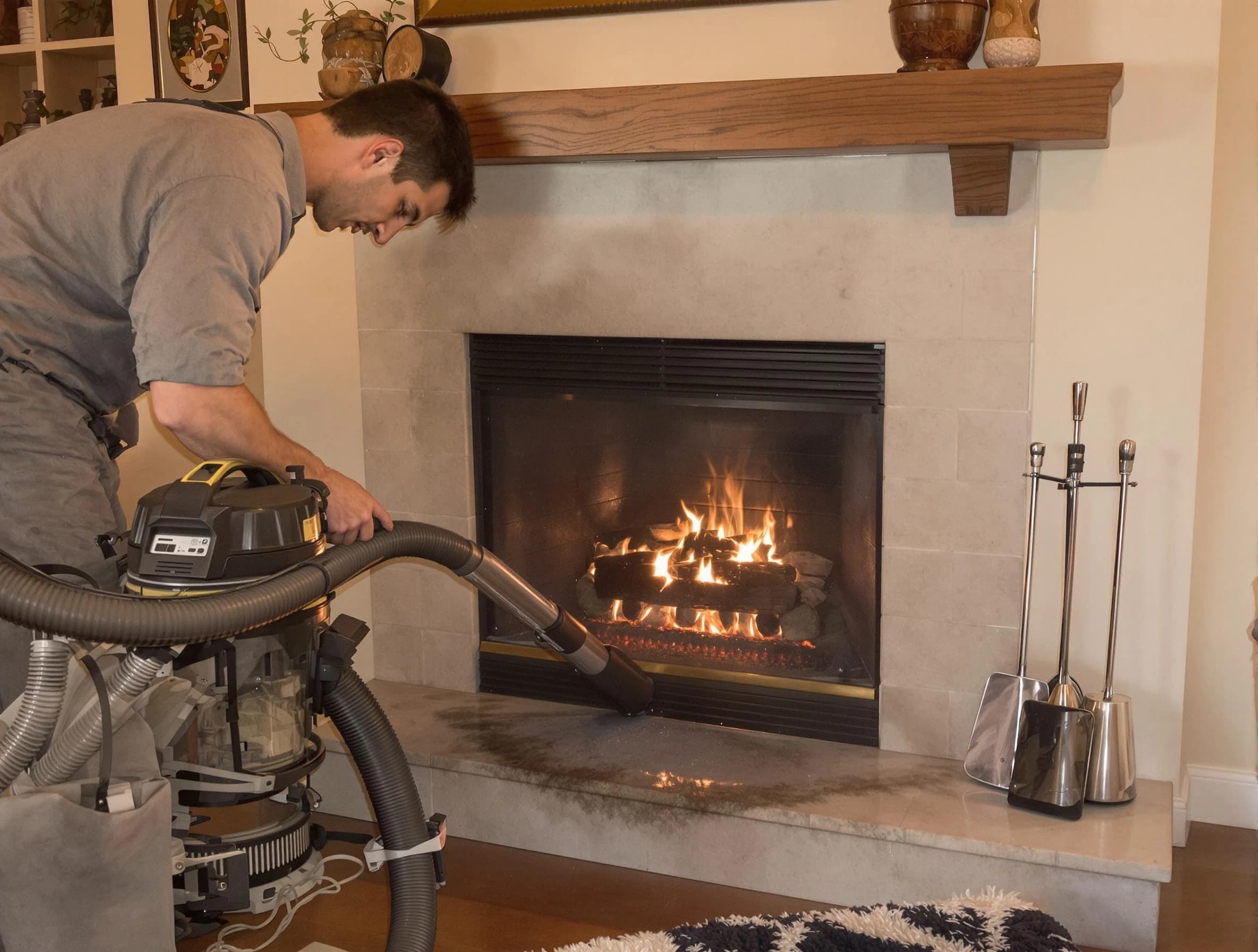 Routine fireplace upkeep by Odenville Chimney Sweep in Odenville, AL