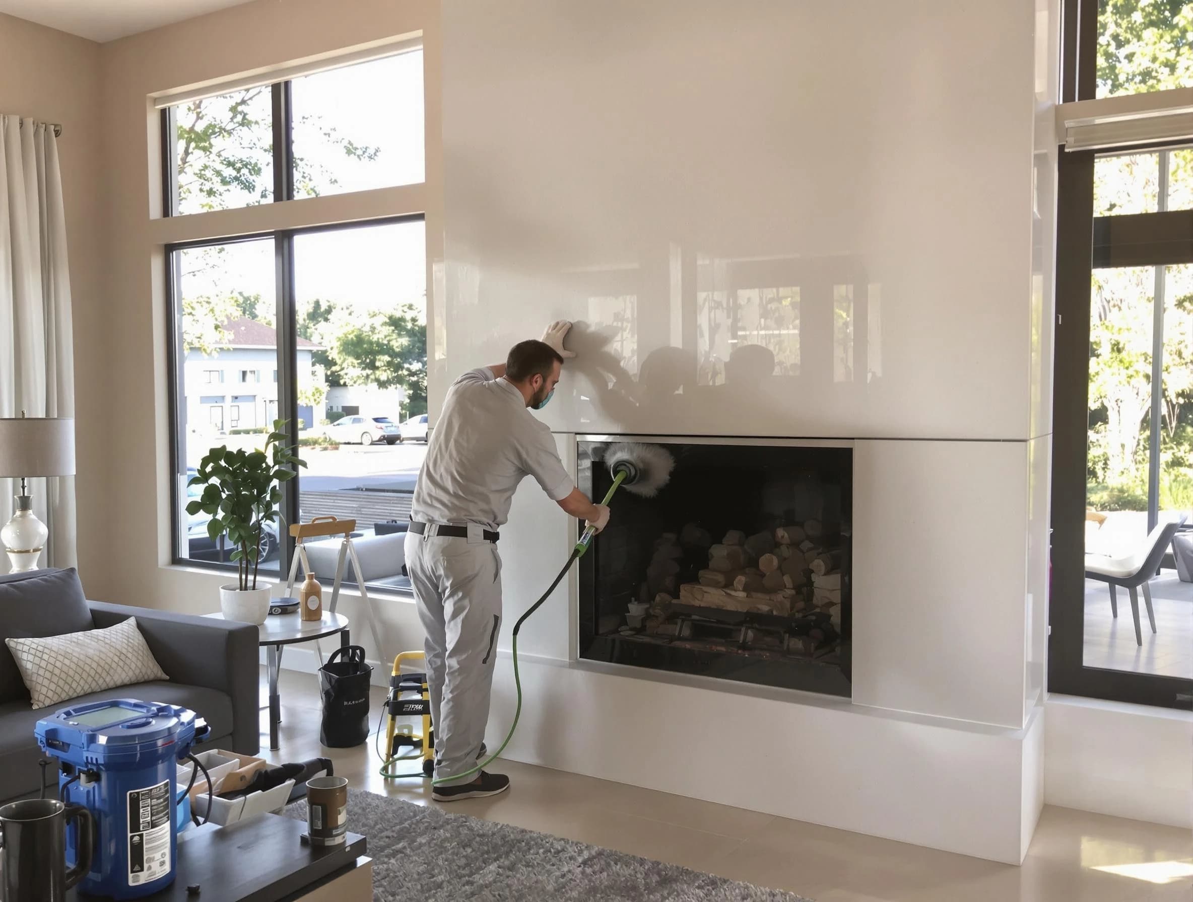 Odenville Chimney Sweep performing thorough soot removal in Odenville, AL